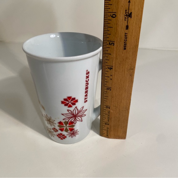 Starbucks Set of  2 White Red Gold Holiday Mugs        12 Oz - Picture 9 of 10